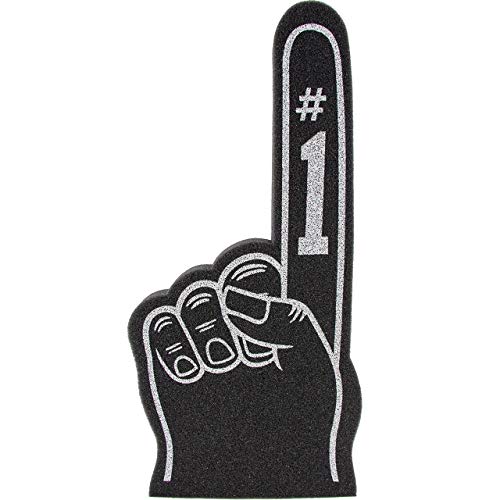 Giant Foam Finger 18 Inch- Number 1 Universal Foam Hand for All Occasions - Cheerleading for Sports - Exciting Vibrant Colors use as Celebration Pom Poms- Great for Sports Events Games School Business