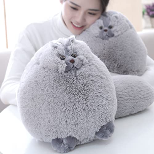 Winsterch Stuffed Animal Plushie Cat Stuffed Animal,Cute Soft Plush Cat Animals,Gray Stuffed Cat, Birthday for Kids,Boys,Girls,Fat Cat Stuffed Toy (Gray, 10 Inches)