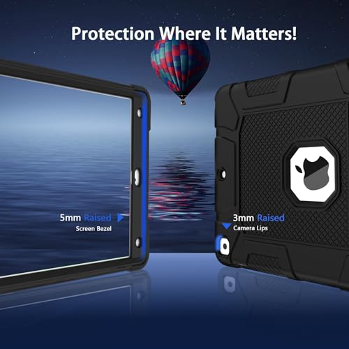 Rantice iPad 9th Generation Case, iPad 8th Generation Case, iPad 7th Generation Case, Hybrid Shockproof Rugged Drop Protection Cover with Kickstand for iPad 10.2'' (Navy+Green)