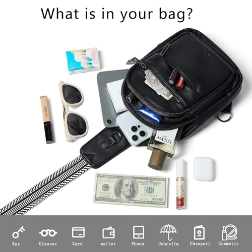 Leresas Sling Bag for Women Men Sling Purse Backpack 2024 Crossbody Bags Fanny Pack Trendy Vegan Leather Anti Theft Beige
