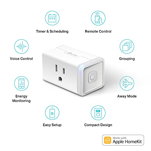 Kasa Smart Plug Ultra Mini 15A, Smart Home Wi-Fi Outlet Compatible with Alexa, Google Home & IFTTT, No Hub Required, UL Certified, 2.4G WiFi Only, 2-Pack(EP10), White