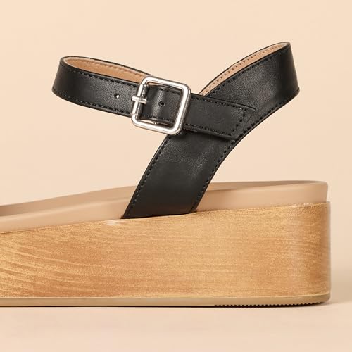 Amazon Essentials Women's Two Band Flatform Sandal, Cognac, 11