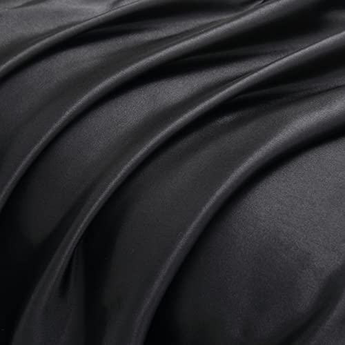 HommxJF Silky Satin Ruffled Pillow Cases for Hair and Skin,White Silk Pillowcases King Set of 2 with Envelope Closure Princess Room Decoration