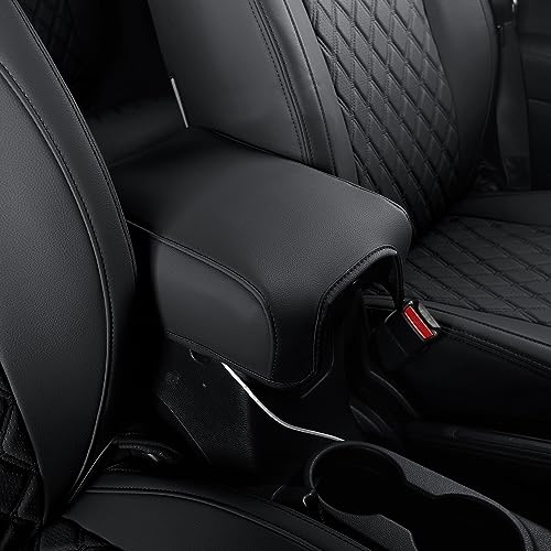 GIANT PANDA Customized Front Car Seat Covers for Jeep Wrangler JK 2/4 Door Sahara Sport Rubicon Unlimited Altitude 2013 2014 2015 2016 2017,Faux Leather - (Black)