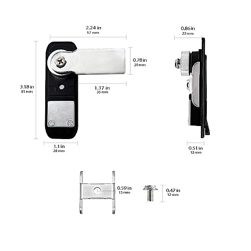 Xnrtop Electric Cabinet Panel Pop Up Lock Push Button Door Cam Lock Black with Keys (Black, Keys)