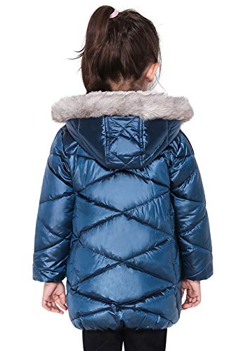 SOLOCOTE Girls Winter Coats Hooded Sherpa Lined Lightweight Jacket Thick Warm Puffy Waterproof Windproof Cotton Shiny Jackets