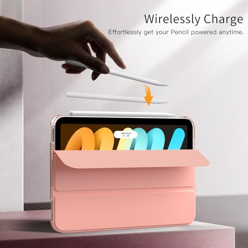 MoKo for iPad Mini 7 (A17 Pro) Generation Case 2024, iPad Mini 6 Case 2021, 8.3-inch Slim Lightweight Protective Hard Back PC Shell Stand Cover Support Touch ID, Auto Wake/Sleep, Raspberry