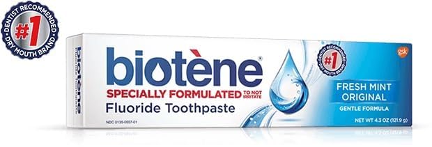 Biotene Dry Mouth Toothpaste, Fresh Mint Original, 4.5-Ounce Box (Pack of 4)
