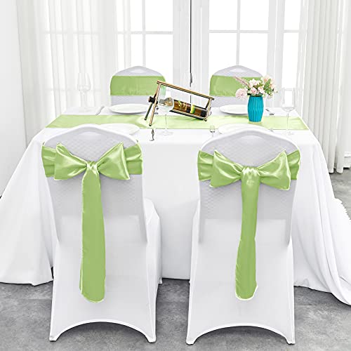 10-Pack Yellow Satin Table Runner 12 x 108 Inch Long Bright and Smooth Silk Fabric Table Runner for Wedding Banquet Birthday Party Decoration
