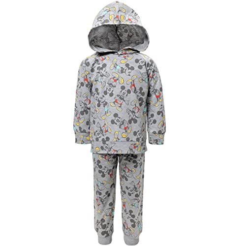 Disney Mickey Mouse Big Boys French Terry Pullover Hoodie Set Grey 18-20