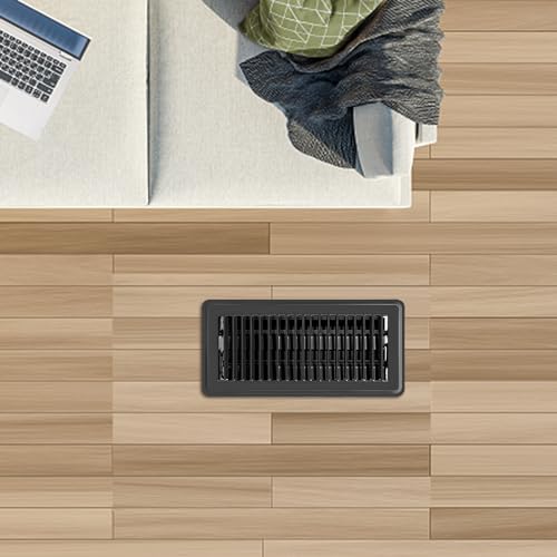 Gmurnai 4x12 Floor Vents Heavy Duty Floor Registers, Floor Air Vent Covers 4 X 12 for Home Floor Wall Ceiling, Rust Proof Finish Registers Grilles & Vents (1, Brown, 4x12 Inches)
