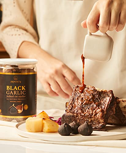 Homtiem Black Garlic 3.53 Oz (100g.), Whole Black Garlic Fermented for 90 Days, Super Foods, Non-GMOs, Non-Additives, Ready to Eat for Snack Healthy, Healthy Recipes