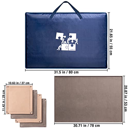 Lavievert 1000 Piece Jigsaw Puzzle Board with Padded Cover, Portable Case with 4 Sorting Trays & Detachable Board, Puzzle Caddy Storage Saver with Non-Slip Surface for Adults and Kids