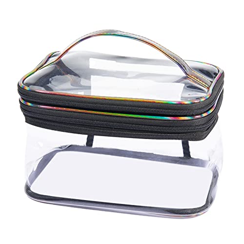 Lermende Clear Makeup Bag, 2 Layer, Water-Resistant, Large, Portable, Transparent, Travel, Women and Girl