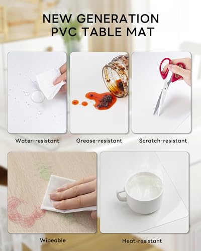 YSAGi Clear Desk mat, 48x24 inch Clear Desk Pad for Keyboard and Mouse, Desk Cover Clear Protector, Large Mouse Pad for Desk, Frosted Transparent Desk Mat for Office and Home Desktop (48x24 inch)