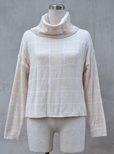 ECOWISH Women Fall Pullover Sweater Turtleneck Solid Long Sleeve Loose Casual Chunky Ribbed Knit Winter Sweaters Jumper Tops B-Caramel M
