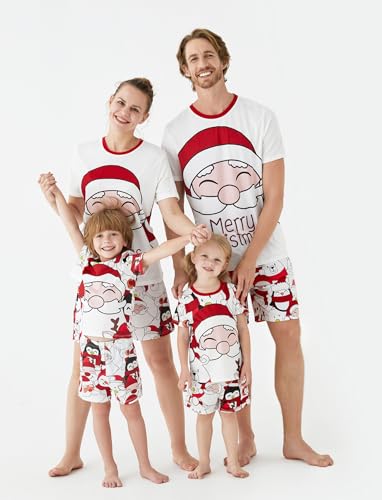 PATPAT Matching Family Pajamas Short Set Star Print Pink Grey Button Down Tops and Shorts Sleepwear 2 Piece Mommy and Me Matching Pajamas Couples Pajamas Sets Adults Short Sleeve Pjs for Women XL