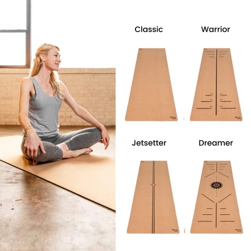Luxury Cork Yoga Mat - Non Slip, Extra Thick Grip. Thicker, Longer, and Wider for More Comfort and Support. Tough Enough For Hot Yoga. Natural, Non Toxic, and Eco Friendly. Optional Alignment Lines.