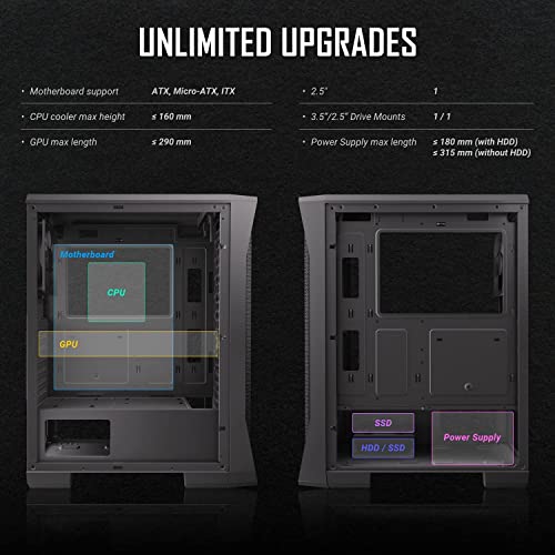 ANTEC NX Series NX360, High-Airflow Mesh Front Panel, 4 x 120mm Fans Included, Tempered Glass Side Panels, 360mm Radiator Support, Mid-Tower ATX Gaming Case