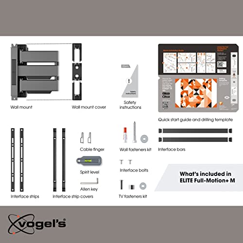 Vogel's TVM 5445 Full-Motion Ultra-Thin TV Wall Bracket for 32-65 inch TVs, Max. 77 lbs, Swivels up to 180°, Full-Motion TV Mount max. VESA 400x400, Universally Compatible