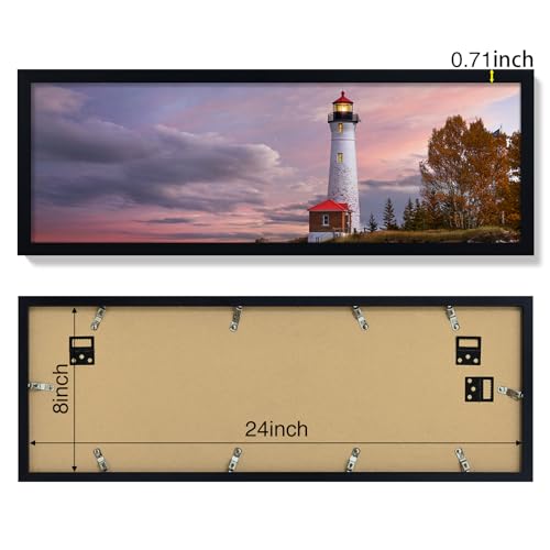 Vittanly Picture Frame, 24x36 inches, Black, Set of 3, Plexiglass, Wall Gallery Frame for Artwork, Vertical or Horizontal Display
