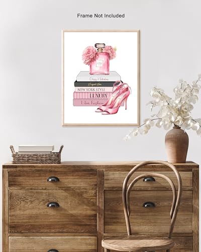 Poster Master Fashion Poster - Lady With A Camera Print - Trendy Art - Paris Art - Modern Art - Gift for Women & Fashionista - Glamour Wall Decor for Bedroom or Girl's Room, 11x14 Black Framed