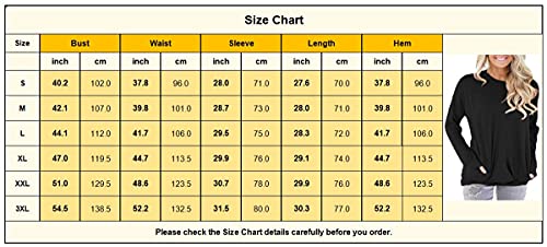 onlypuff Womens Long Sleeve Top Pocket Shirts Loose Fit Tunics Tops 2024 Fahion Fall Top Pink M