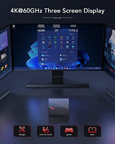 KAMRUI Mini PC AM06PRO, AMD Ryzen 5 5500U(6C/12T, up to 4.0 GHz), Mini Tower PC 16GB DDR4 512GB M.2 2280 NVME SSD Mini Desktop Computer, Support 2.5 Inch HDD Dual Ethernet HDMI/Type-C/Wifi5