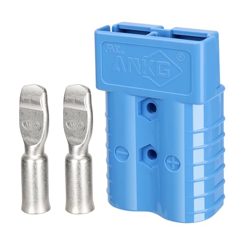 ANKG 350 Amp 600 Volt 2/0 AWG Battery Power Connector (2/0AWG Contact,1Pcs Blue Housing)