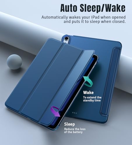 TiMOVO for iPad Air 11 Inch Case M2 2024, iPad Air 5th Generation Case 2022/iPad Air 4th Gen Case 2020 10.9 Inch, Slim Hard PC Translucent Back Shell Smart Cover Fit iPad Air Case, Abyss Blue