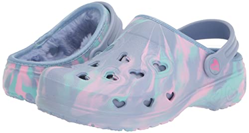 Skechers Kids Girls Foamies Sweetheart-Super Snuggly Slipper Sneaker, Blue/Multi, 3 Little Kid