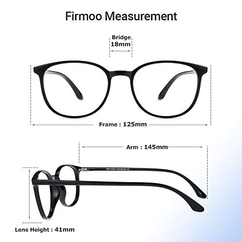 Firmoo Progressive Multifocal Round Blue Light Blocking Reading Glasses 3.0 for Women Men, Computer Glasses Anti Eyestrain Readers