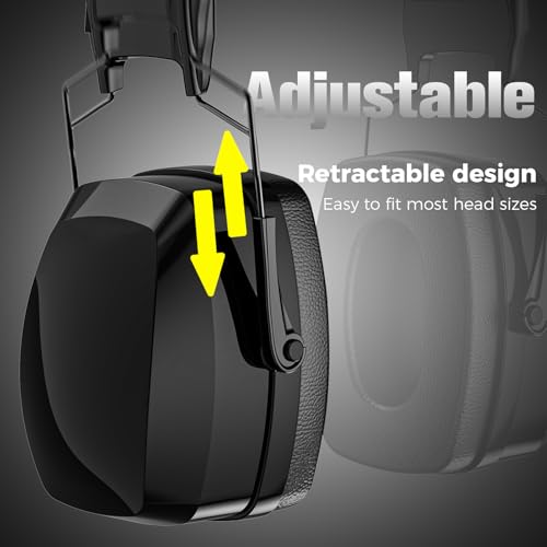 ProCase Extra Large SNR 37dB Noise Cancelling Headphones, Hearing Protection Ear Muffs for Noise Reduction NRR 35dB -Black