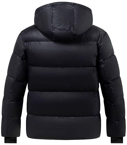 wantdo Men's Winter Warm Jackets Puffer Jacket Waterproof Quilted Thicken Parka (Black S)