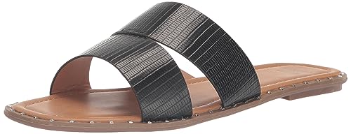 EVANS Women's Sandal Emboss Riley, Black, 7 Wide