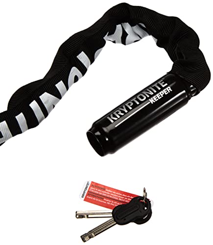 Kryptonite Keeper 712 Bike Chain Lock, 4 Feet Long Heavy Duty Anti-Theft Bicycle Chain Lock with Keys for Bike, Motorcycle, Scooter, Bicycle, Door, Gate, Fence,Black