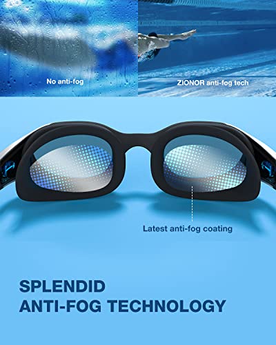ZIONOR Swim Goggles, Replaceable Lens Anti-fog No Leak Swimming Goggles with Superb Comfort UV Protection for Men Women Adult
