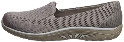Skechers Women's Reggae Fest-Willows-Wide Loafer Flat, Dark Taupe, 6 W US