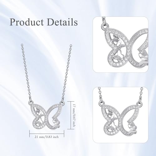 VIJASHOP Women's Butterfly Necklace Cubic Zirconia Butterfly Pendant Dainty Butterfly Jewelry Gifts for Girlfriend Daughter