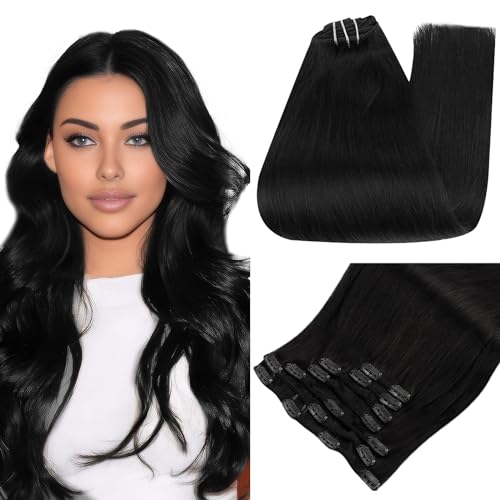 Full Shine Real Human Hair Extensions Clip ins 12 Inch Brown Balayage Clip in Hair Extensions Dark Brown Ombre Brown Mix Caramel Blonde Straight Hair Clip ins