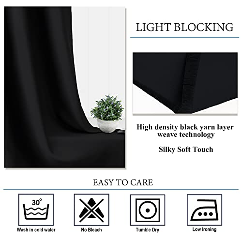 Diraysid Royal Blue Grommet Blackout Curtains for Bedroom Thermal Insulated Room Darkening Curtains Drapes, 38 x 63 inch, 2 Panels