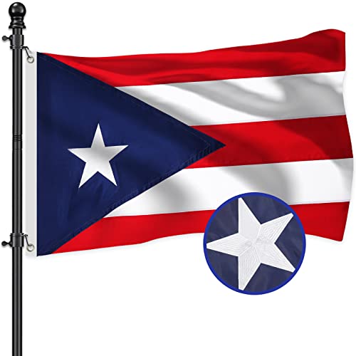 AZCOVER Puerto Rico Flag, 3x5 FT Puerto Rican Flag Outdoor Embroidery Stars and Double Stitched Sewn Stripes with 2 Brass Grommets, 210D Heavy Duty Polyester Puerto Rican Flags