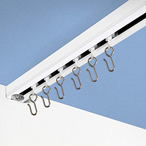 Room/Dividers/Now Curtain Track Roller Hooks - Curtain Rail Ceiling Gliders Set - Plastic Body and Wheels with Steel Hook - Glider Hooks for Curtains (Pack of 10)