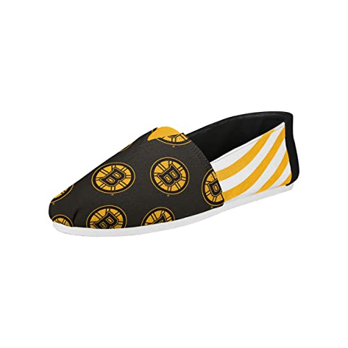 FOCO NHL Boston Bruins Women's Canvas Stripe Shoes, X-Large (11-12), Black