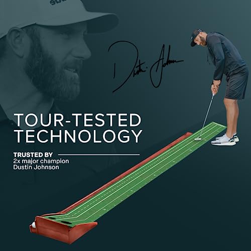 PERFECT PRACTICE XL Putting Mat – 15.5 ft Indoor Golf Putting Green w/ 2 Holes - Putting Matt for Indoors and Outdoors Practice - Golf Training Aid for Home - Golf Accessories and Gifts for Men