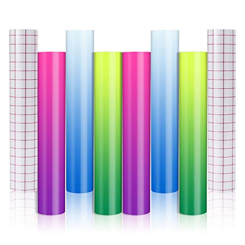 HTVRONT Permanent Adhesive Vinyl Sheets for Cricut Machine, 40 Sheets 12" x 12" Permanent Vinyl Bundle for Cups, Decals, Craft Projects