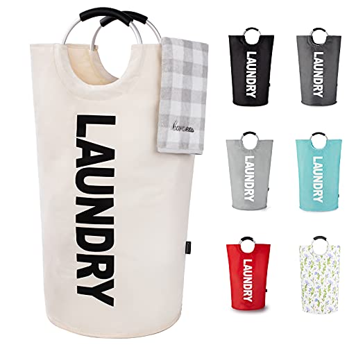 Caroeas Super Large 150L Laundry Basket Pro, Waterproof Laundry Hamper, Collapsible Laundry Basket Easy Storage, Clothes Hamper Stands Up Well, Laundry Bag with Padded Handles (Red)