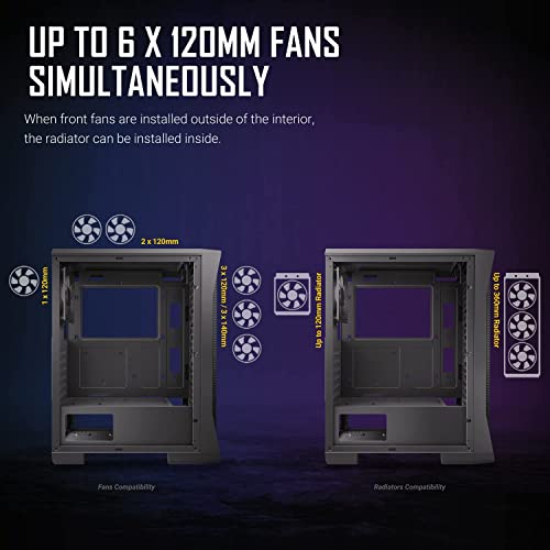 ANTEC NX Series NX360, High-Airflow Mesh Front Panel, 4 x 120mm Fans Included, Tempered Glass Side Panels, 360mm Radiator Support, Mid-Tower ATX Gaming Case