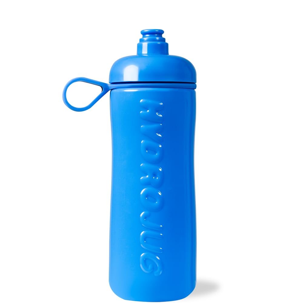 HydroJug Squeeze - 27oz Water Bottles, Sports Water Bottle with Push Cap, Quick & Easy Hydration, Gym Water Bottles, Easy Squeeze Bottle, Cobalt