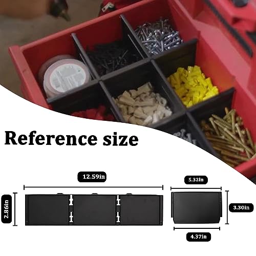 Follde 48-22-8473 Packout Dividers & Drawer Dividers for Milwaukee Packout 3-Drawer Tool Box (Black)
